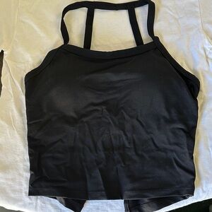 Sports bra halter top with open back